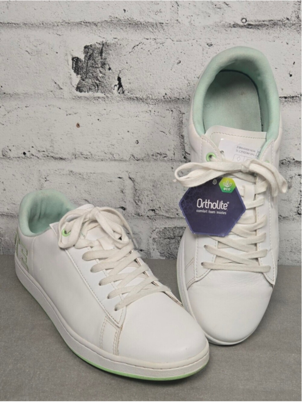Lacoste Carnaby Evo White Leather Sneakers Green Mens 10.5